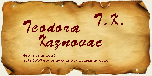 Teodora Kaznovac vizit kartica